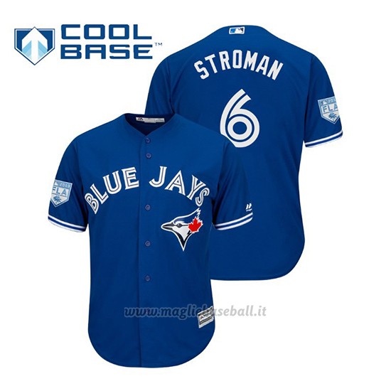 Maglia Baseball Uomo Toronto Blue Jays Marcus Stroman Cool Base Entrenamiento De Primavera 2019 Blu